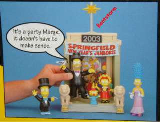 2003 The Simpsons NEW YEARS EVE PLAYSET HOMER BART MARGE SPRINGFIELD 