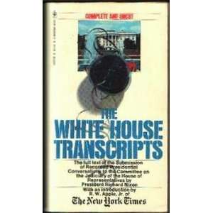   House Transcripts Gerald Gold, R. W. Apple Jr., Linda Amster Books