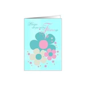 Paige Flower Girl Invite Card   Pretty Illustrated Flowers 