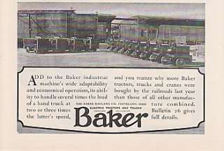 1926 Baker Raulang Co Ad Baltimore & Ohio Railroad  