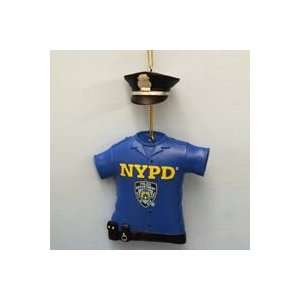  5.25 NYPD Police Officer T Shirt & Hat Christmas Ornament 
