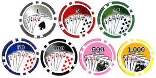 This auction is for (500) Las Vegas Sign poker chips + 500 Black 