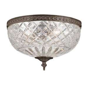 Majestic Collection 3 Light 12ö English Bronze Crystal Flush Ceiling 
