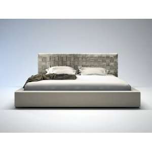 Modloft Madison Grey Modern Leather Bed 