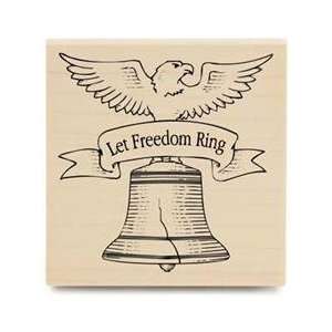    Let Freedom Ring Wood Mounted Rubber Stamp