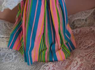   Effanbee Domestic Doll 18” Brunette Sleepy Eyes Striped Dress #1700