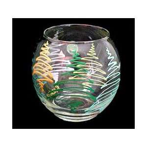 Holiday Forest Design   Hand Painted   19 oz. Bubble Ball with candle 
