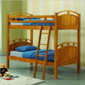  Oak Finish Homelegance Youth Twin Over Twin Bunk Bed 