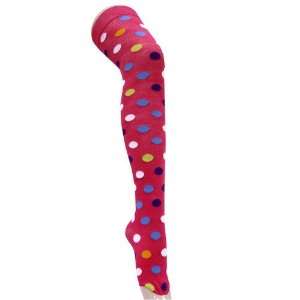    Colorful Polka Dots Red Thigh High Socks Size 9 11 