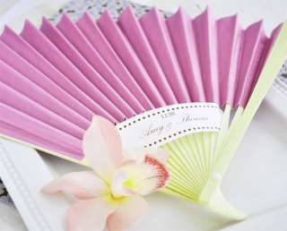 50 Purple Lilac Paper Fans  