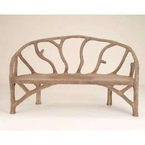  Currey and Company 2700 Arbor Bench, Faux Bois Finish 