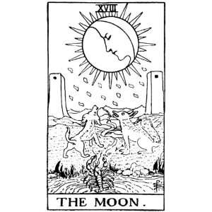 Playing Cards Tarot Card The Moon Pack of 20 Small Gift Tags 6.3cm x 3 