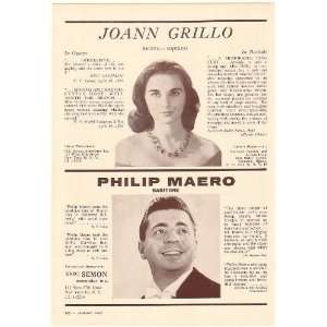  1962 Joann Grillo Philip Maero Photo Booking Print Ad 