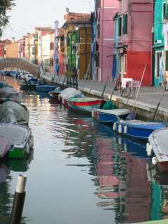 CANAL VENICE Italy BURANO street canal colorful houses 16 X 20 poster 