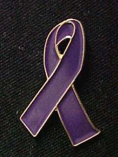 Alzheimers Awareness Purple Ribbon Lapel Pin New  