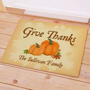  Personalized Thanksgiving Welcome Doormat Give Thanks 