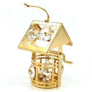 WISHING WELL, CRYSTAL ELEMENTS, GOLD PLATED, NEW