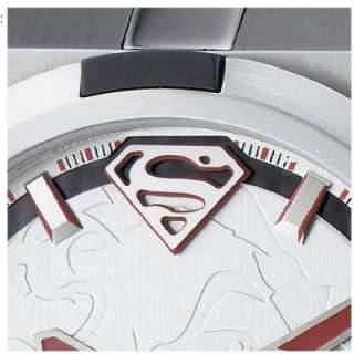 stainless steel case and bracelet Superman logo and relief of Superman 