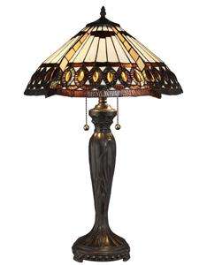 AMBERJACK Victorian Stained Glass Tiffany Style Table Desk Lamp Retail 