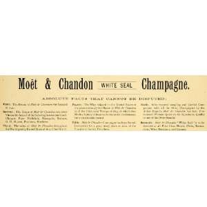  1900 Ad Harvard lampoon Moet Chandon White Seal Champagne 