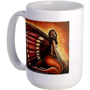 Madame Butterfly I Black Large Mug by 