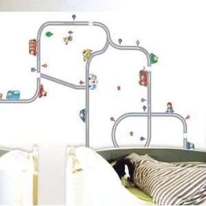   Cool Car Track Road Wall Sticker Decal for Baby Nursery Kids Room
