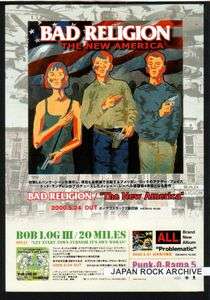 00 Bad Religion The New America JAPAN lp promo ad / mini poster ad 