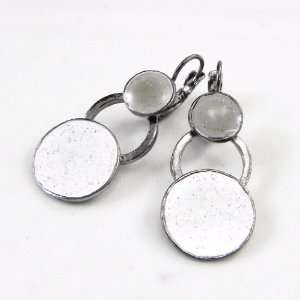    french touch loops Arlequin white grey glitters. Jewelry
