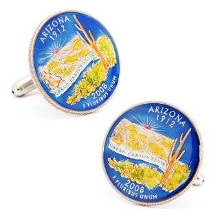 hand painted arizona state quarter cufflinks by penny black coins buy 
