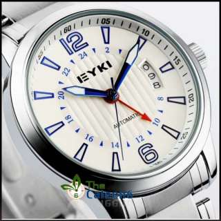   Automatic Mechanical EYKI Skeleton Leather Luxury Men Wrist Watch