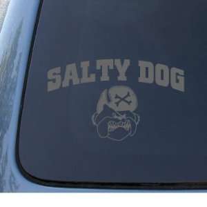SALTY DOG   Vinyl Car Decal Sticker #1296  Vinyl Color Silver