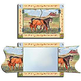 Enchantmints Horse Ranch Foldaway Mirror Lovely Decor  