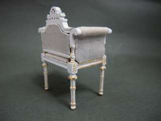 100% New 1Scale White Vanity Chair For Doll House   