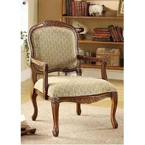  Quintus Fabric Accent Chair with Antique Oak Finish