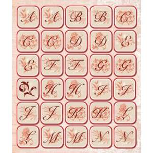  K&Company Red Classic Alphabet Die cut Stickers Arts 