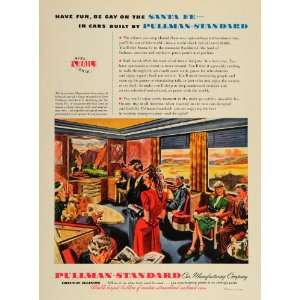  1946 Ad Pullman Observation Railroad Car Santa Fe NICE 
