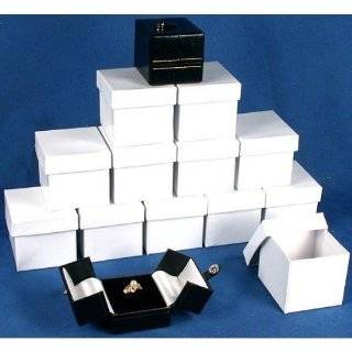 12 Large Black & White Ring Gift Boxes Snap Lid Displays