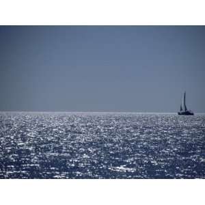  A Lone Sailboat on the Horizon in Shark Bay Photographic 