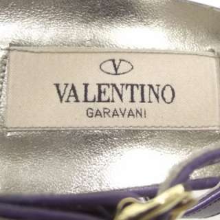 VALENTINO GARAVANI Leather Sandals Heels 38.5 Purple  