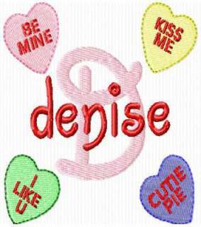 CANDY HEARTS VALENTINES FONT EMBROIDERY MACHINE DESIGNS  