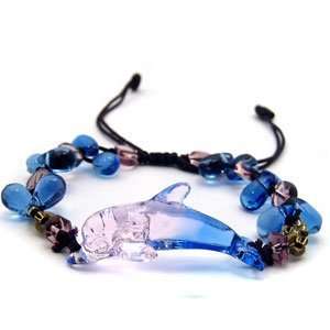  Liuli Dolphin Glass Pendant Bracelet 