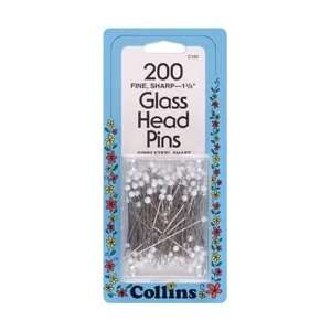  Dritz White Glass Head Pins Size 22 200/Pkg C103; 2 Items 