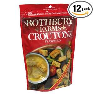 Rothbury Restaurant Style Seasoned Croutons, 6 Ounce (Pack of 12 