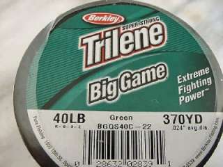   . Spool 40 Lb 370 Yd Super Strong Green Berkley Trilene Big Game Line