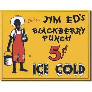  Jim Eds Blackberry Punch Retro Vintage Tin Sign   13x16 