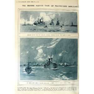  1917 BRITISH NAVY WAR MERCHANT SHIPS ZEPPELIN FRANCE
