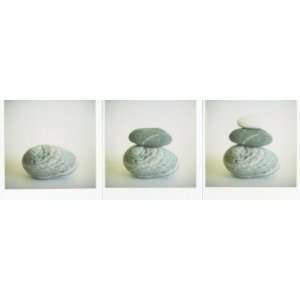  Triptych of Sea Worn Pebbles Created Using Three Polaroid Images 