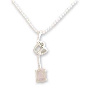  Moonstone pendant necklace, Love Knot Jewelry