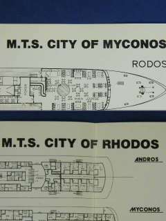 Deck Plan Cruise Ship MTS CITY of RHODOS MYCONOS ANDROS  