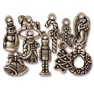  Brass Oxide Finish Lead Free Pewter Christmas Charm 